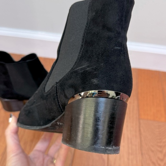 Nine West Pointed Toe Faux Suede Booties Black Size 8.5 - Picture 7 of 12